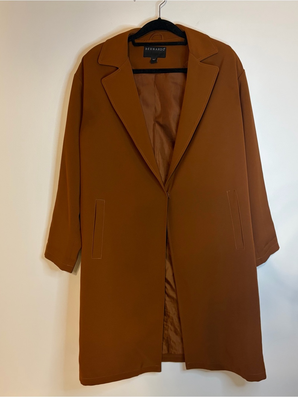 Bernardo Women's Rust Brown Longline Trench Coat - Size M